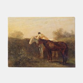 Felpudo Cita rural (Beso romántico a caballo)