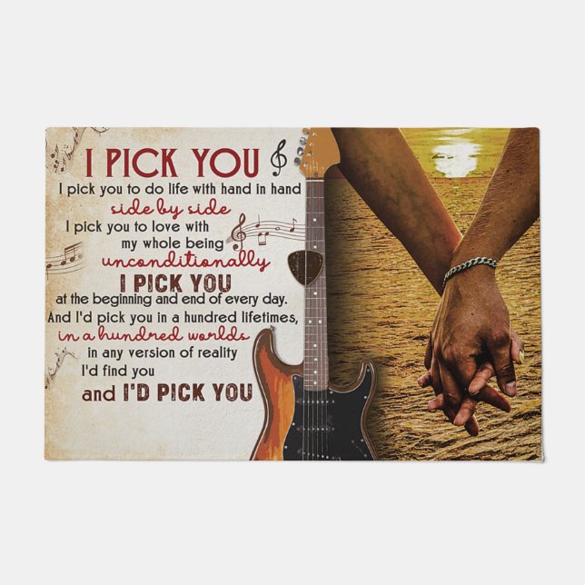 Felpudo Citas Cuestas Regalo De Mat, Te Elijo Guitarista (Anverso)