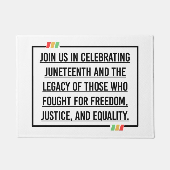 Felpudo Citas del 19 de junio, Libertad para afroamericano (Anverso)