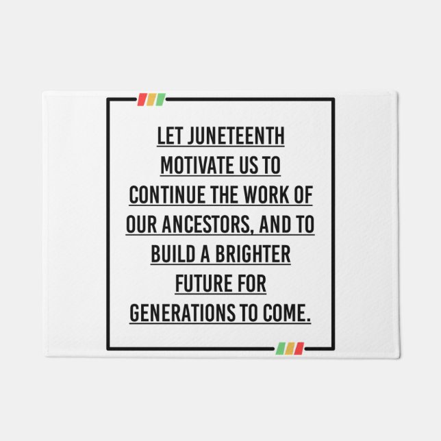 Felpudo Citas del 19 de junio, Libertad para afroamericano (Anverso)