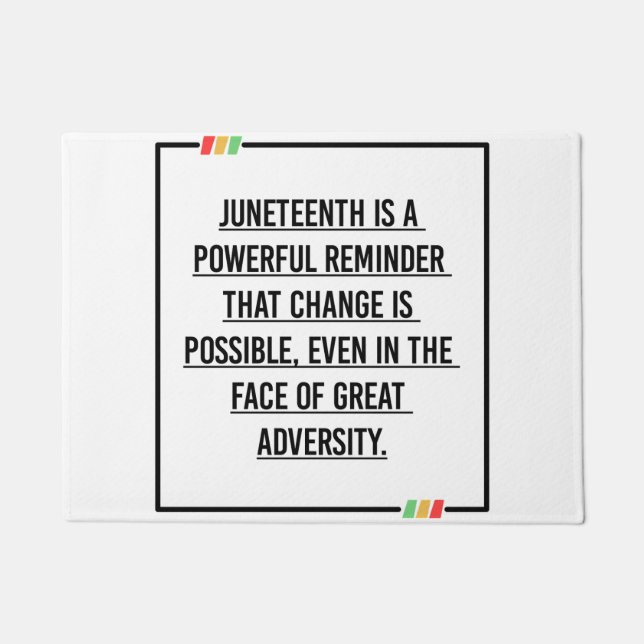 Felpudo Citas del 19 de junio, Libertad para afroamericano (Anverso)