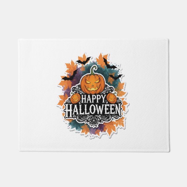 Felpudo Citas divertidas y espeluznantes de Halloween feli (Anverso)