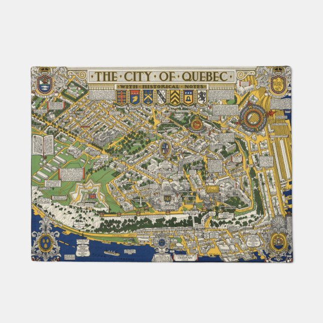 Felpudo Ciudad del mapa de Quebec (Anverso)