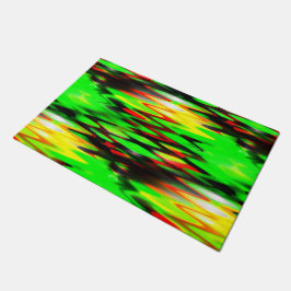 Felpudo Cizzag abstracto de formación de rojo y verde manc