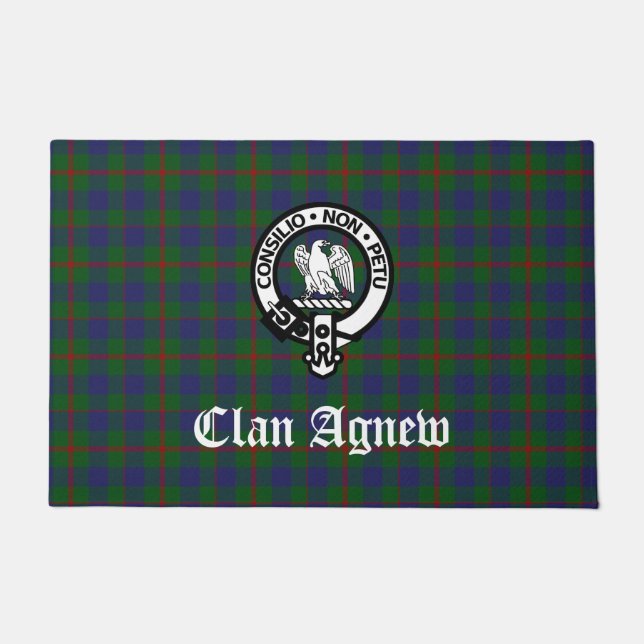 Felpudo Clan Agnew Escudo y Tartán escocés (Anverso)