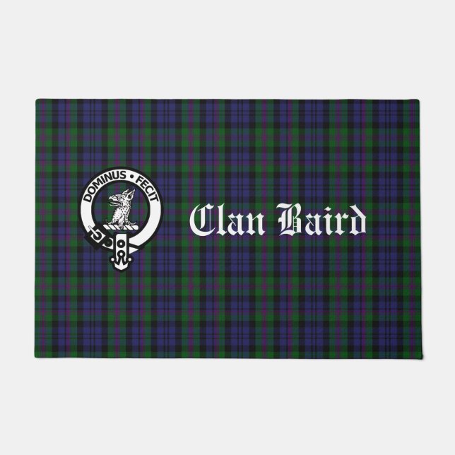 Felpudo Clan Baird Escudo Tartan Personalizable (Anverso)
