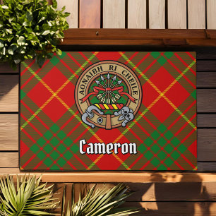 Felpudo Clan Cameron Escudo sobre Tartán