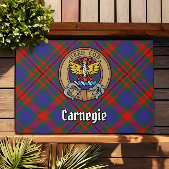 Felpudo Clan Carnegie Escudo sobre Tartán (Subido por el creador)