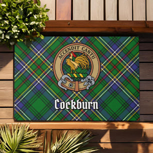 Felpudo Clan Cockburn Escudo sobre Tartán