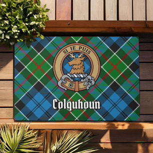Felpudo Clan Colquhoun Escudo sobre Tartán
