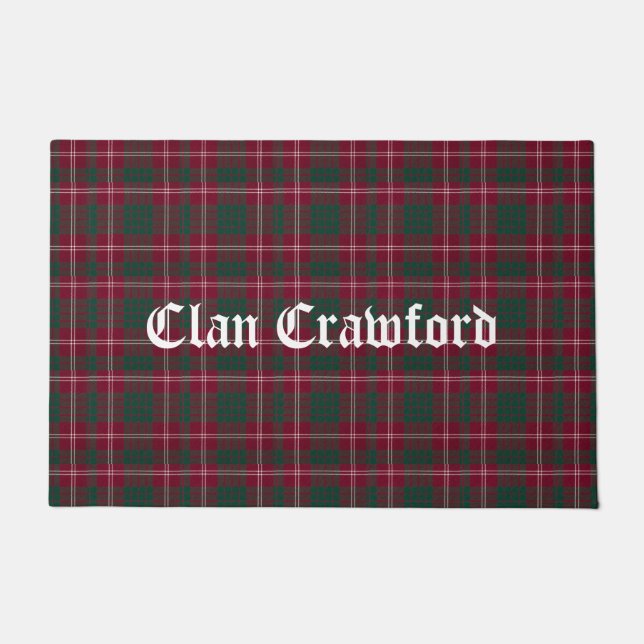 Felpudo Clan Crawford Tartan Plaid (Anverso)