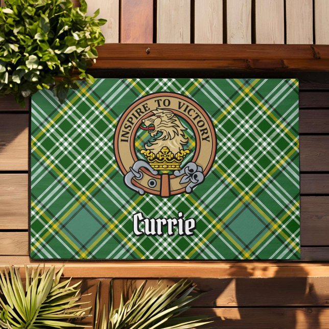Felpudo Clan Currie Lion Escudo sobre Tartán (Subido por el creador)