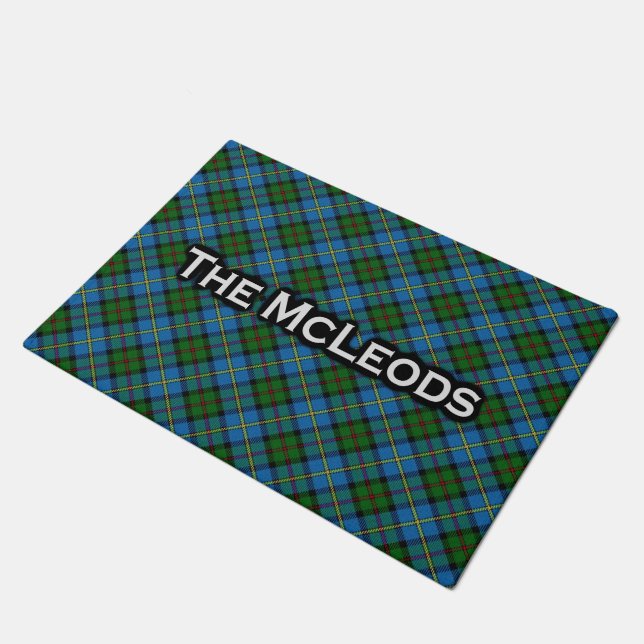 Felpudo Clan escocés McLeod MacLeod Tartan Welcome Mat (Angular)