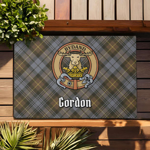 Felpudo Clan Gordon Escudo sobre el tartán erosionado