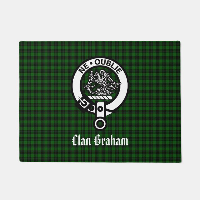 Felpudo Clan Graham Escudo y Tartan (Anverso)