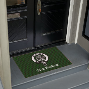 Felpudo Clan Graham Escudo y Tartan Front