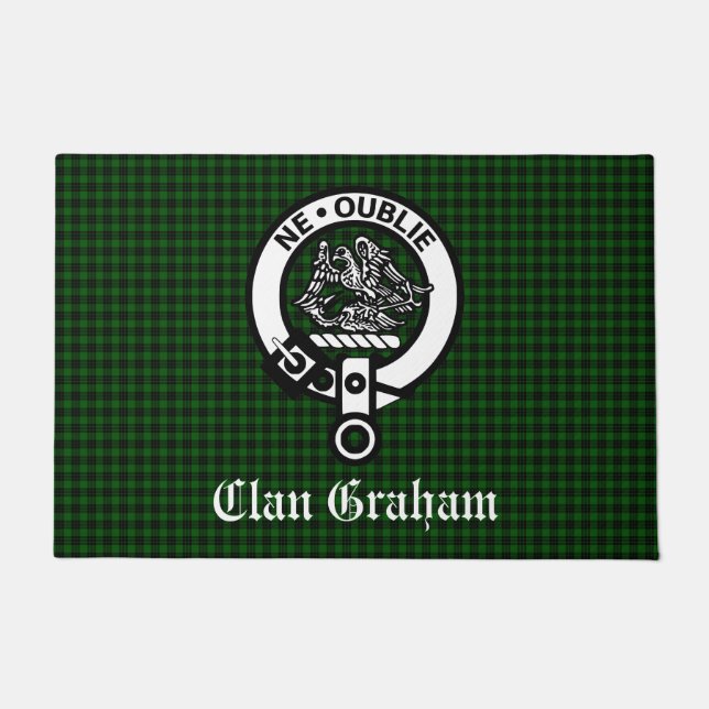 Felpudo Clan Graham Escudo y Tartan Front (Anverso)