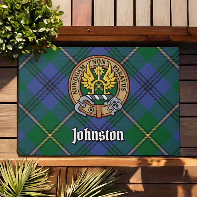 Felpudo Clan Johnston Escudo sobre Tartán (Subido por el creador)