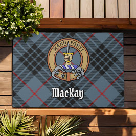 Felpudo Clan MacKay Escudo sobre Blue Tartán