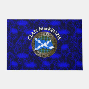 Felpudo Clan MacKenzie Escudo y Tartan Knot on Thistle