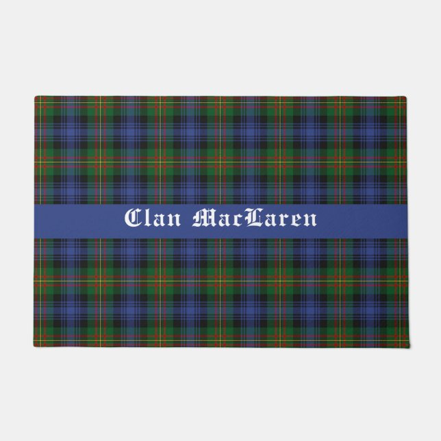 Felpudo Clan MacLaren Tartan Plaid Personalizable (Anverso)
