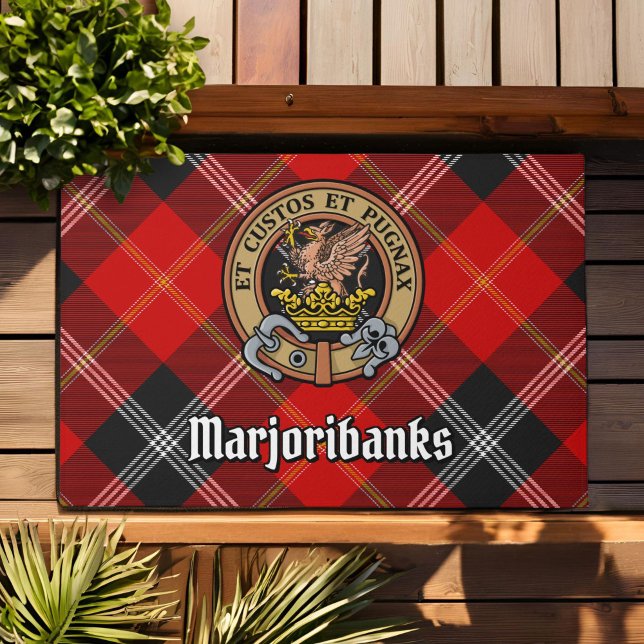 Felpudo Clan Marjoribanks Escudo sobre Tartán (Subido por el creador)