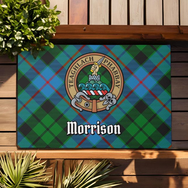 Felpudo Clan Morrison Escudo sobre la caza de tartán (Subido por el creador)
