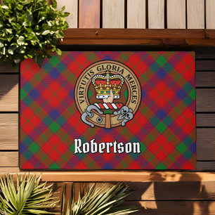 Felpudo Clan Robertson Escudo sobre Tartán