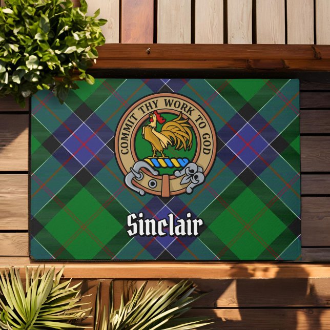 Felpudo Clan Sinclair Escudo sobre la caza de tartán (Subido por el creador)
