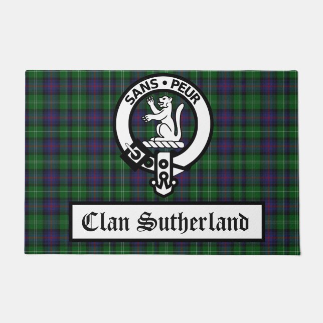 Felpudo Clan Sutherland Escudo Badge & Tartán (Anverso)