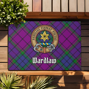 Felpudo Clan Wardlaw Escudo sobre Tartán