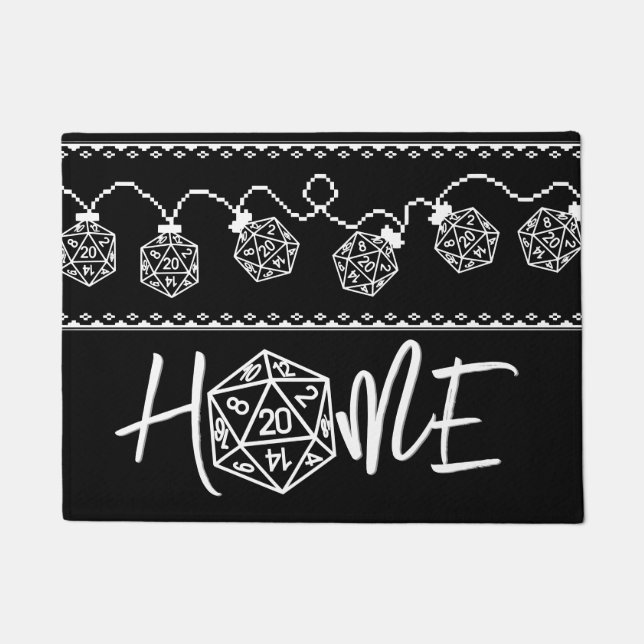 Felpudo Clásico de luces RPG | Fantasía Tabletop Gamer Dic (Anverso)