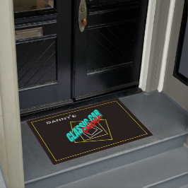 Felpudo Clásico garaje de coche cualquier nombre cuadrados