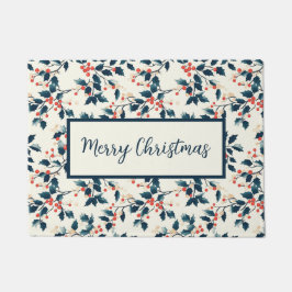 Felpudo Clásico Red and Green Holly