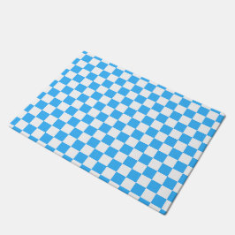Felpudo Classic light blue checkerboard
