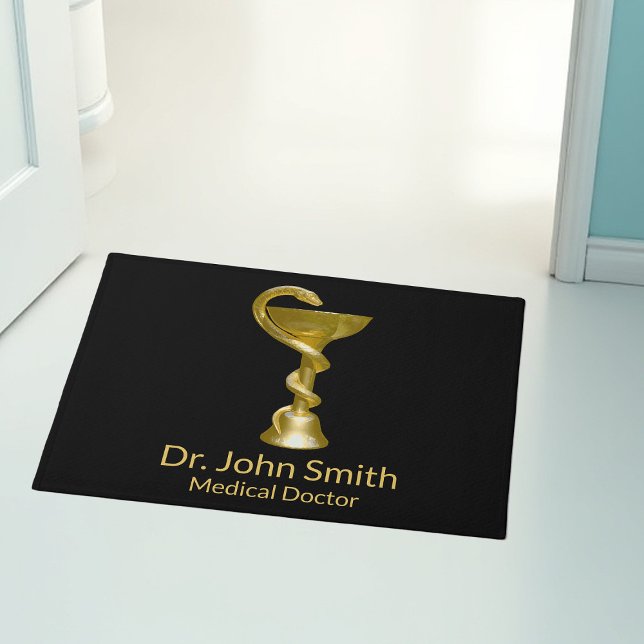 Felpudo Classy Medical Bowl Hygieia Snake Gold Caduceus (Subido por el creador)