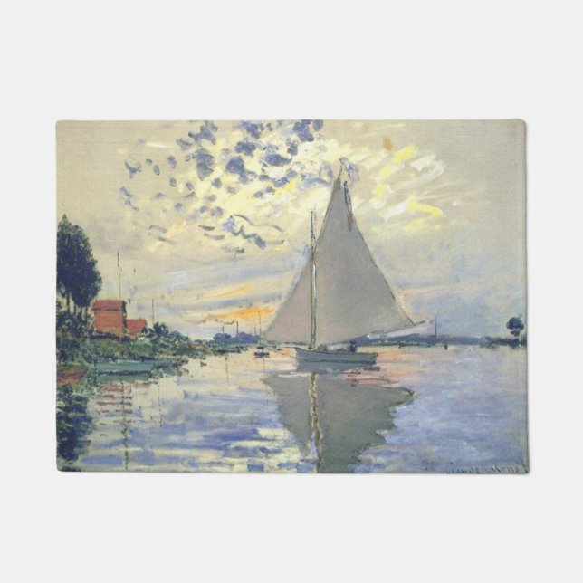 Felpudo Claude Monet - Barco De Navegación En Le Petit Gen (Anverso)