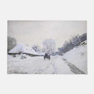 Felpudo Claude Monet - Caricatura en el camino de nieve en