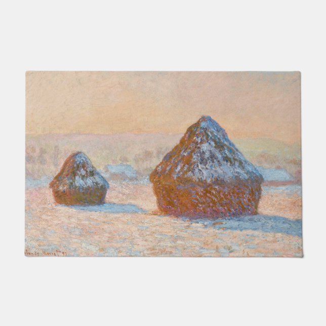 Felpudo Claude Monet - Causas de nieve, efecto Nieve, maña (Anverso)