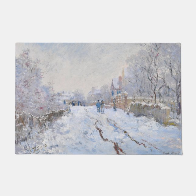 Felpudo Claude Monet - Escena de nieve en Argentina (Anverso)