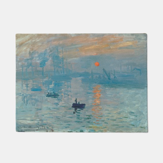 Felpudo CLAUDE MONET - impresión, salida del sol 1872 (Anverso)