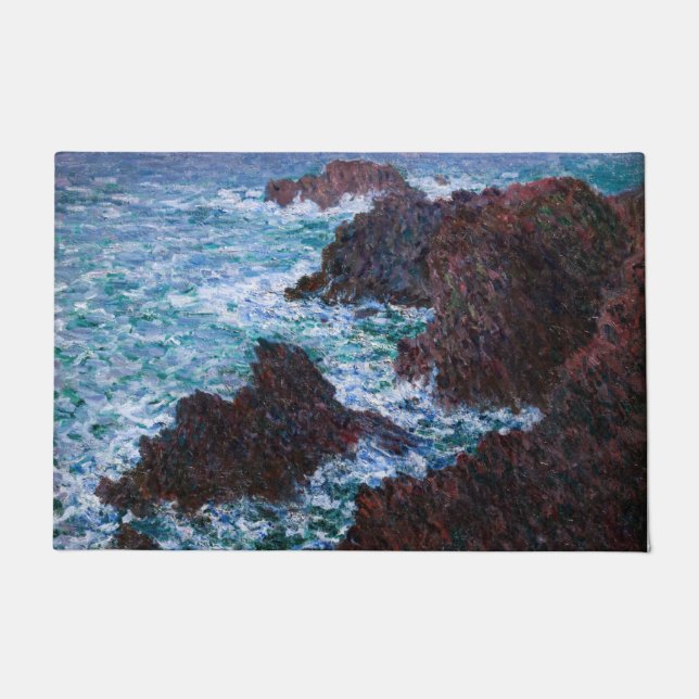 Felpudo Claude Monet - Las rocas en Belle-Ile, Costa Salva (Anverso)