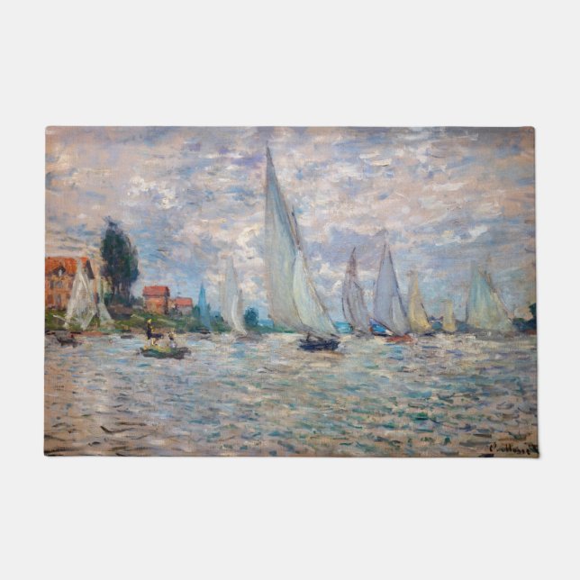Felpudo Claude Monet - Regata de barcos en Argenteuil (Anverso)