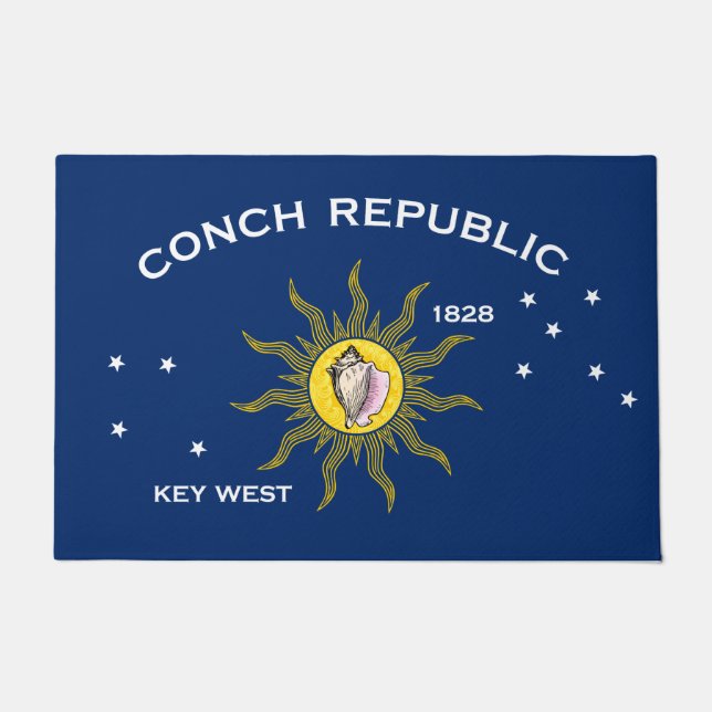 Felpudo Clave Clave de bandera de la república de Conch We (Anverso)