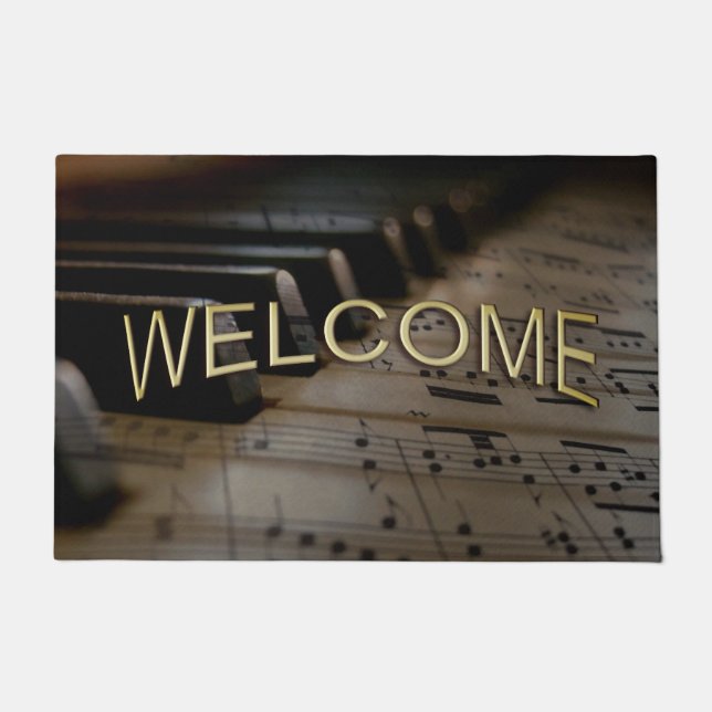 Felpudo Claves de piano de música antigua (Anverso)