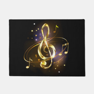 Felpudo Clef Musical de Triple Dorado
