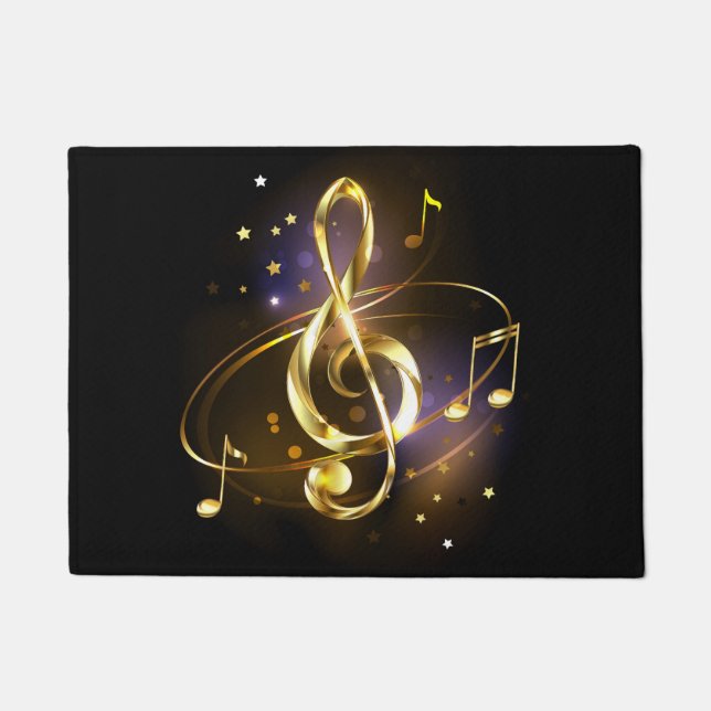 Felpudo Clef Musical de Triple Dorado (Anverso)