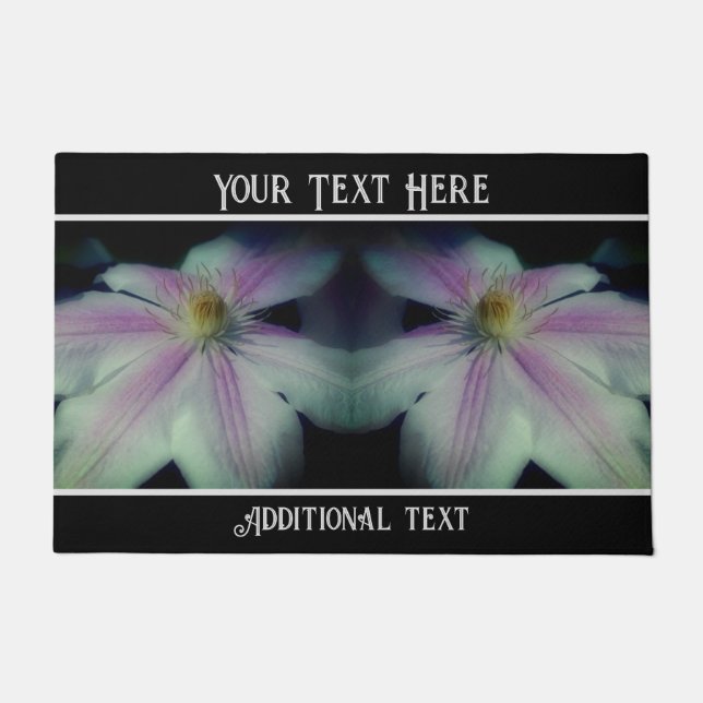 Felpudo Clematis Flower Up Close Personalizado (Anverso)