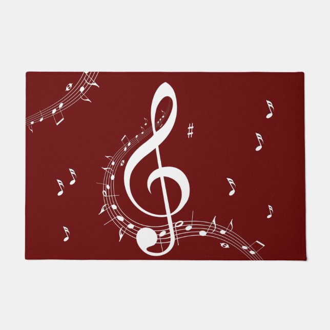 Felpudo Climactic G Clef Music Red (Anverso)