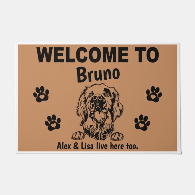 Felpudo Clumber Spaniel Personalized Door Mat Doormat (Anverso)
